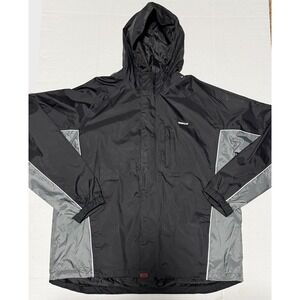 CATERPILLAR - Men's Full Zip Black Hooded Lined Windbreaker Jacket - X-Large XL